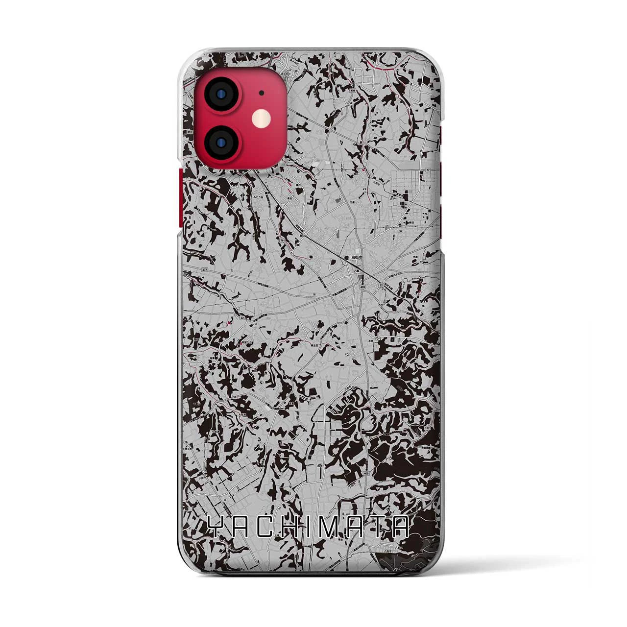 【八街(千葉県)】地図柄iPhoneケース(クリアタイプ)