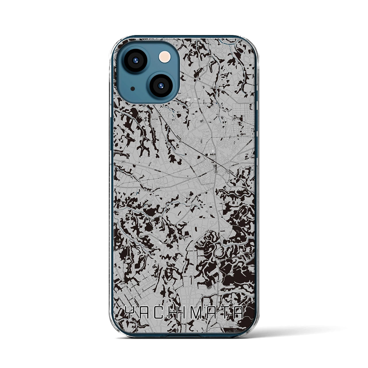 【八街(千葉県)】地図柄iPhoneケース(クリアタイプ)