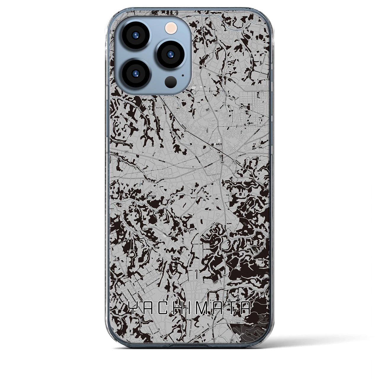 【八街(千葉県)】地図柄iPhoneケース(クリアタイプ)