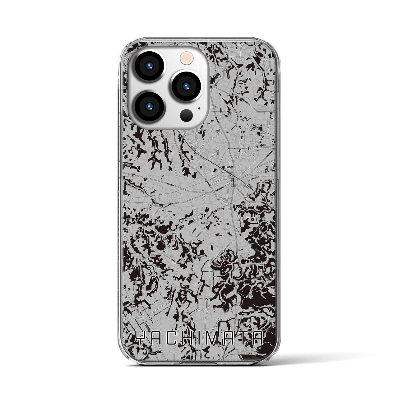 【八街(千葉県)】地図柄iPhoneケース(クリアタイプ)