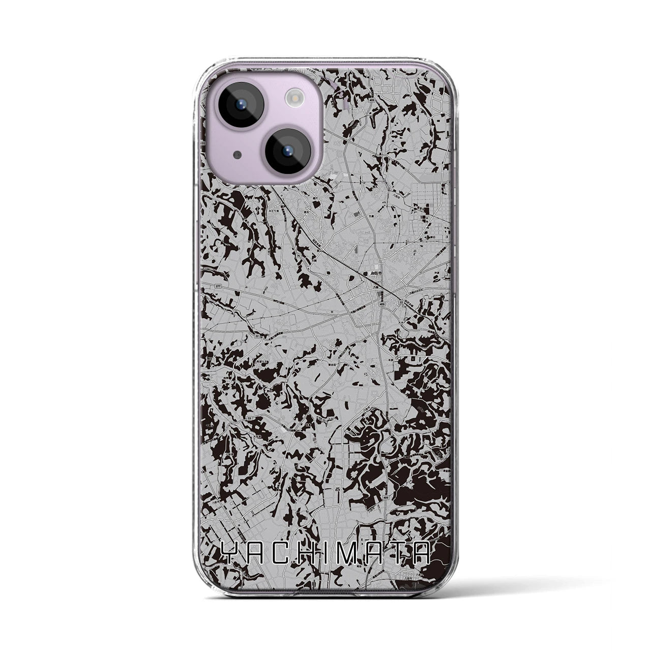 【八街(千葉県)】地図柄iPhoneケース(クリアタイプ)