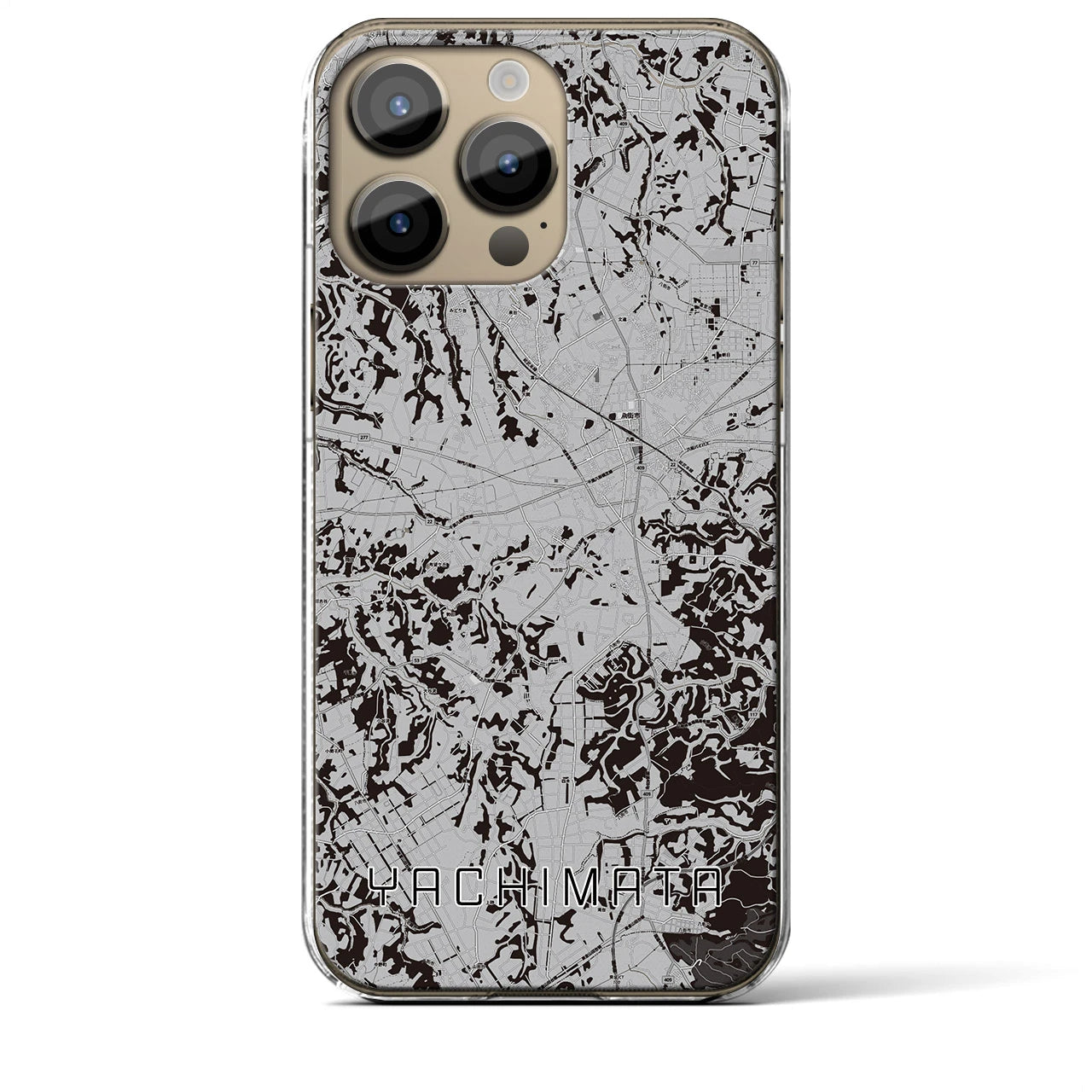 【八街(千葉県)】地図柄iPhoneケース(クリアタイプ)