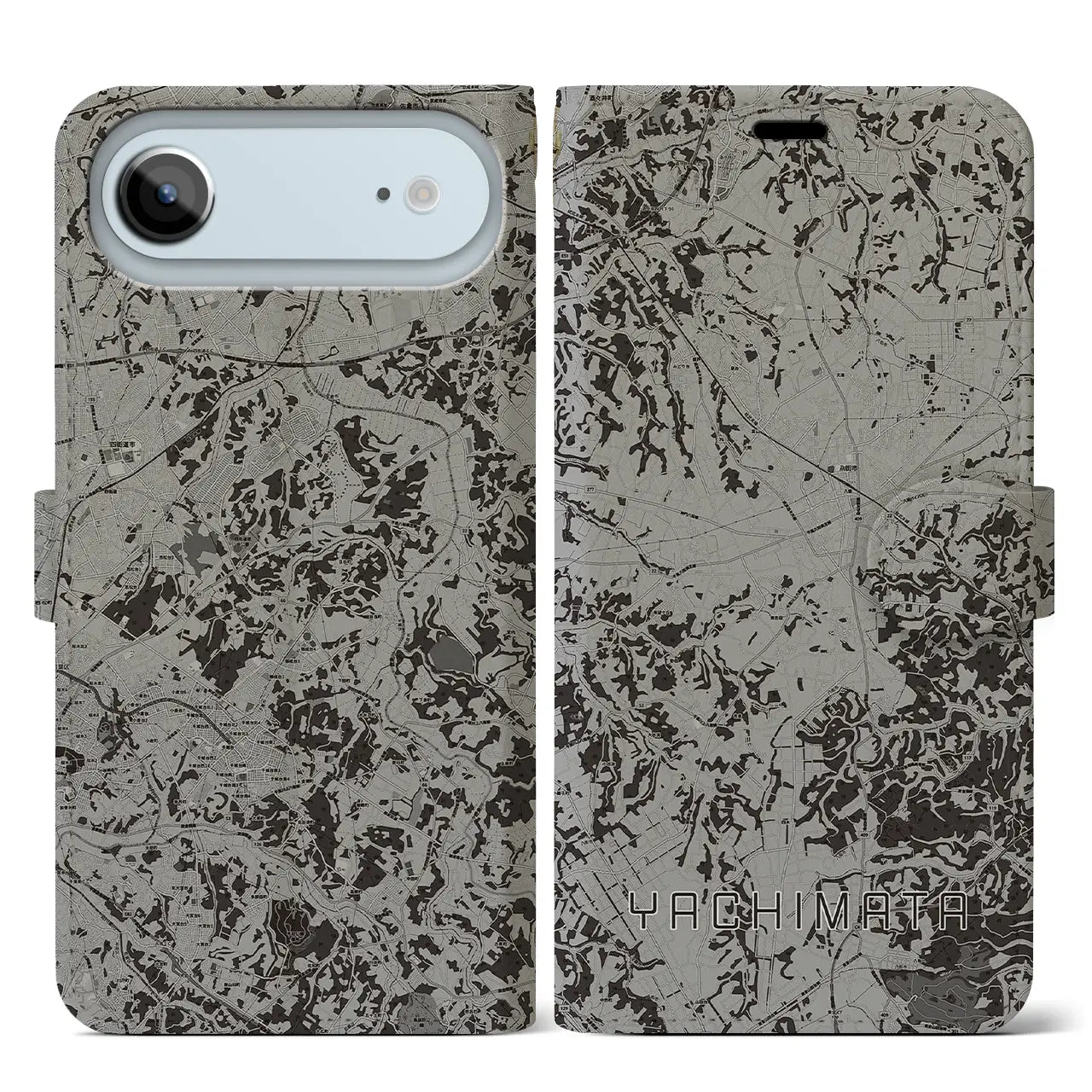 【八街(千葉県)】地図柄iPhoneケース(手帳タイプ)