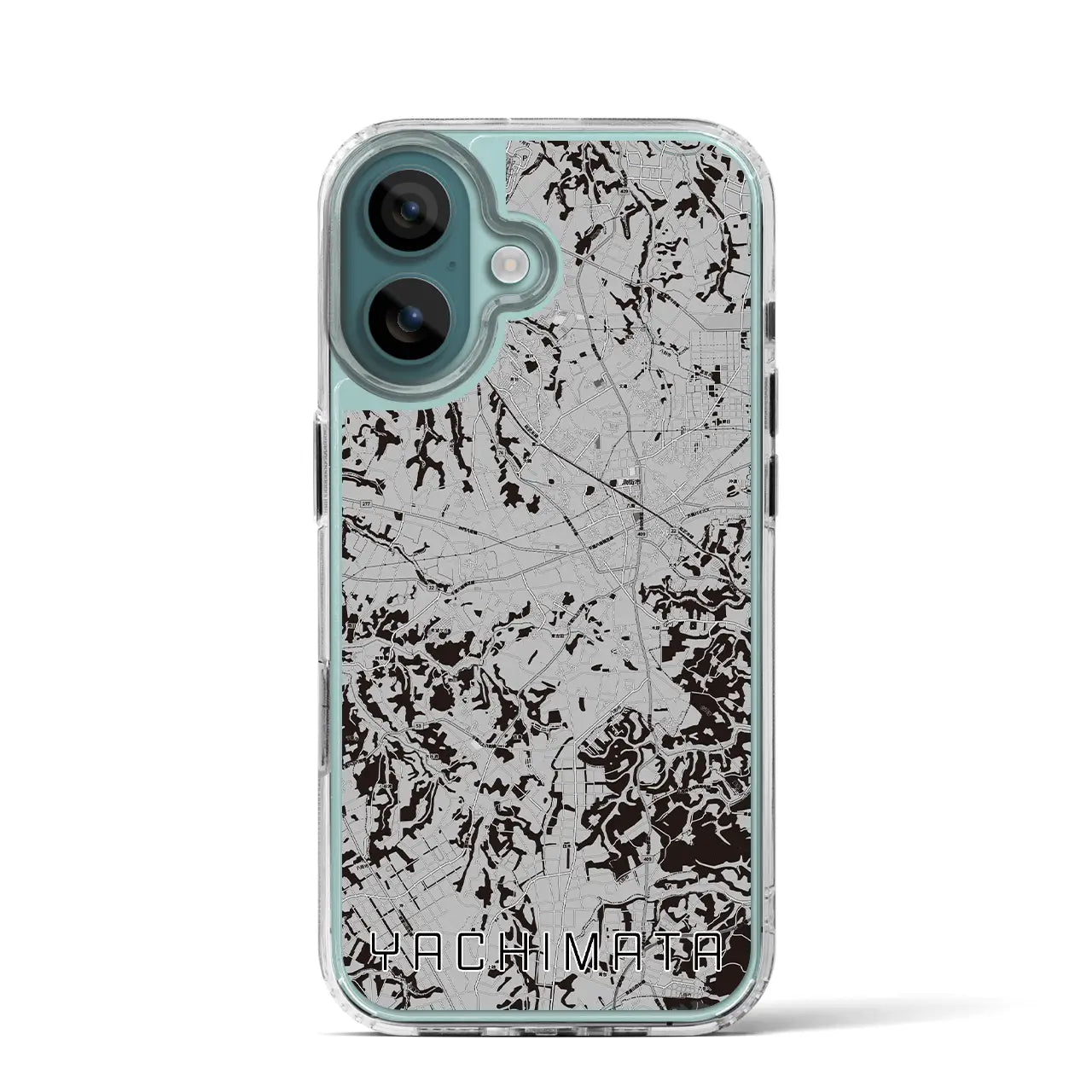 【八街(千葉県)】地図柄iPhoneケース(MagSafeタイプ)モノトーン・iPhone 16 Pro 用