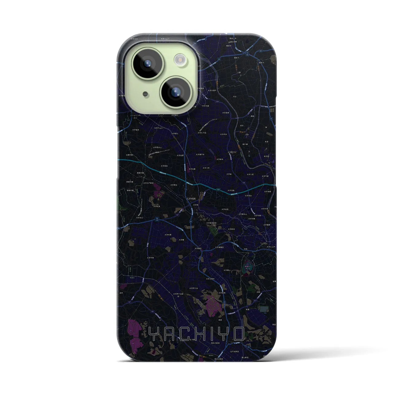 【八千代(茨城県)】地図柄iPhoneケース(バックカバータイプ)