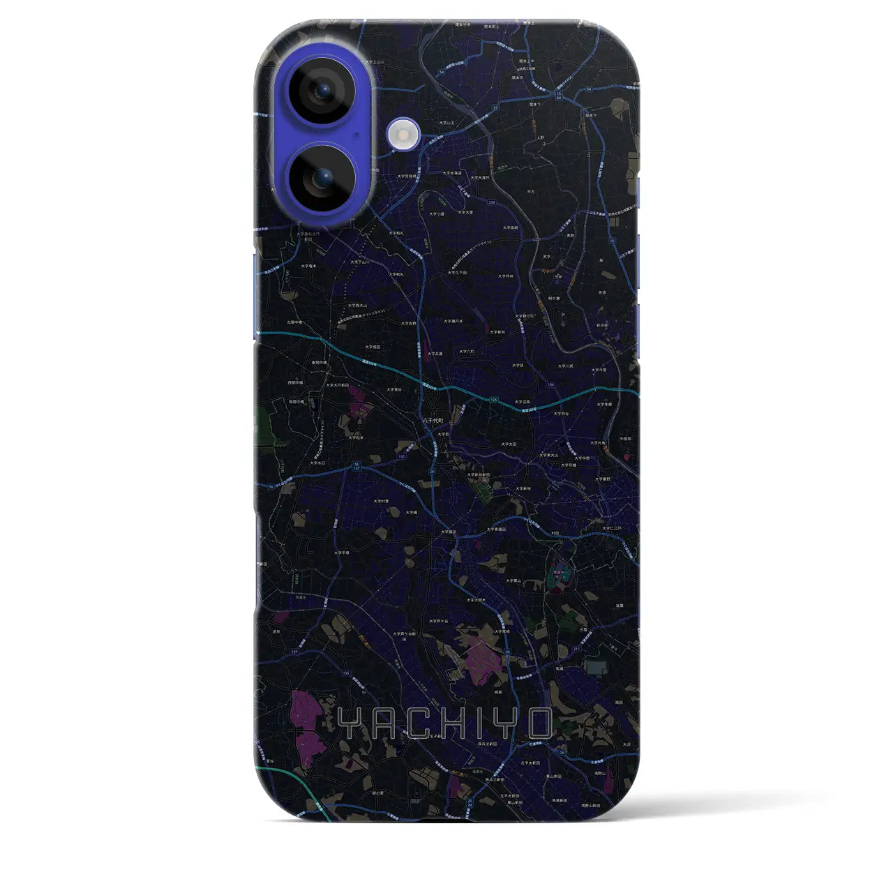 【八千代(茨城県)】地図柄iPhoneケース(バックカバータイプ)