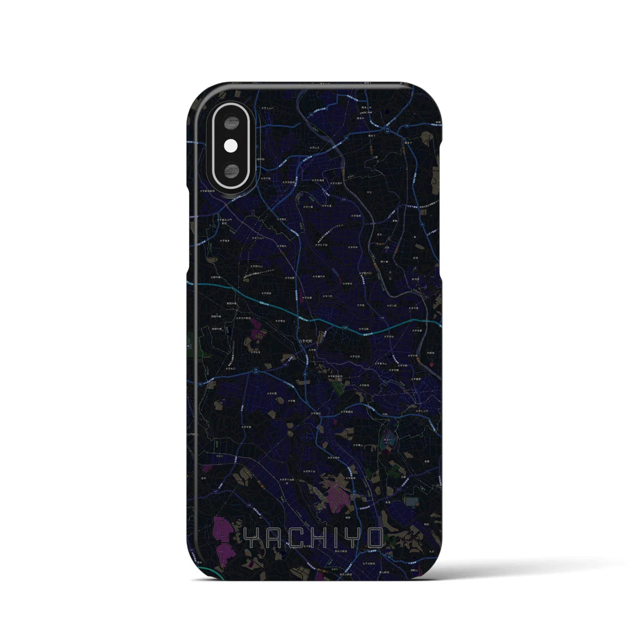 【八千代(茨城県)】地図柄iPhoneケース(バックカバータイプ)