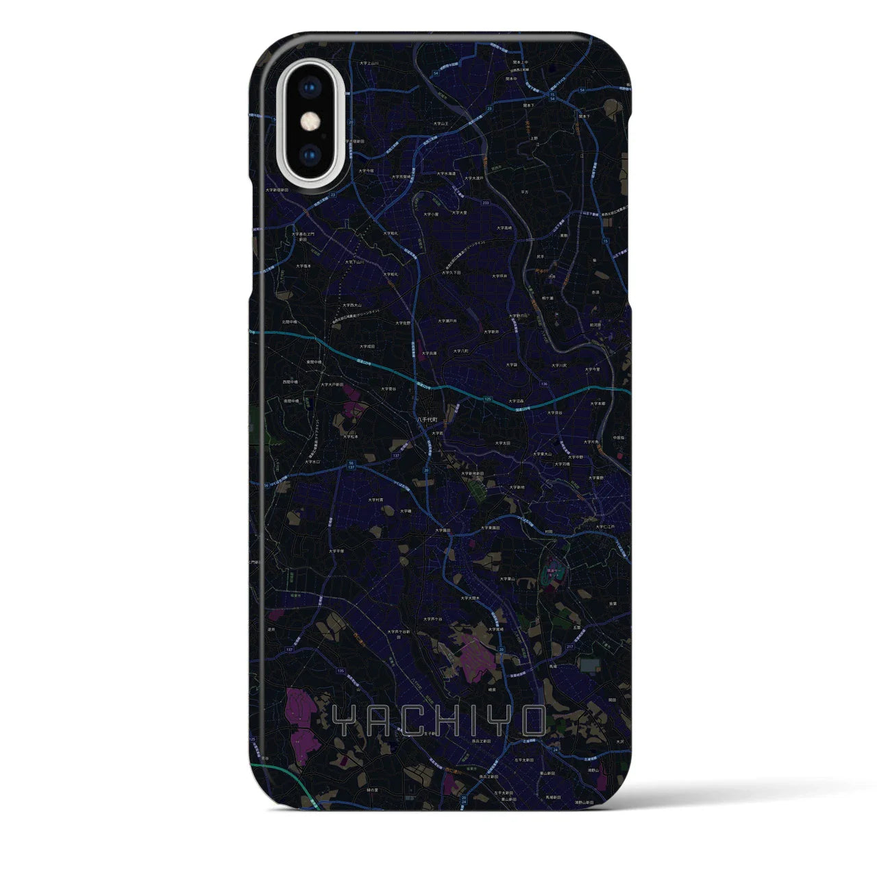 【八千代(茨城県)】地図柄iPhoneケース(バックカバータイプ)