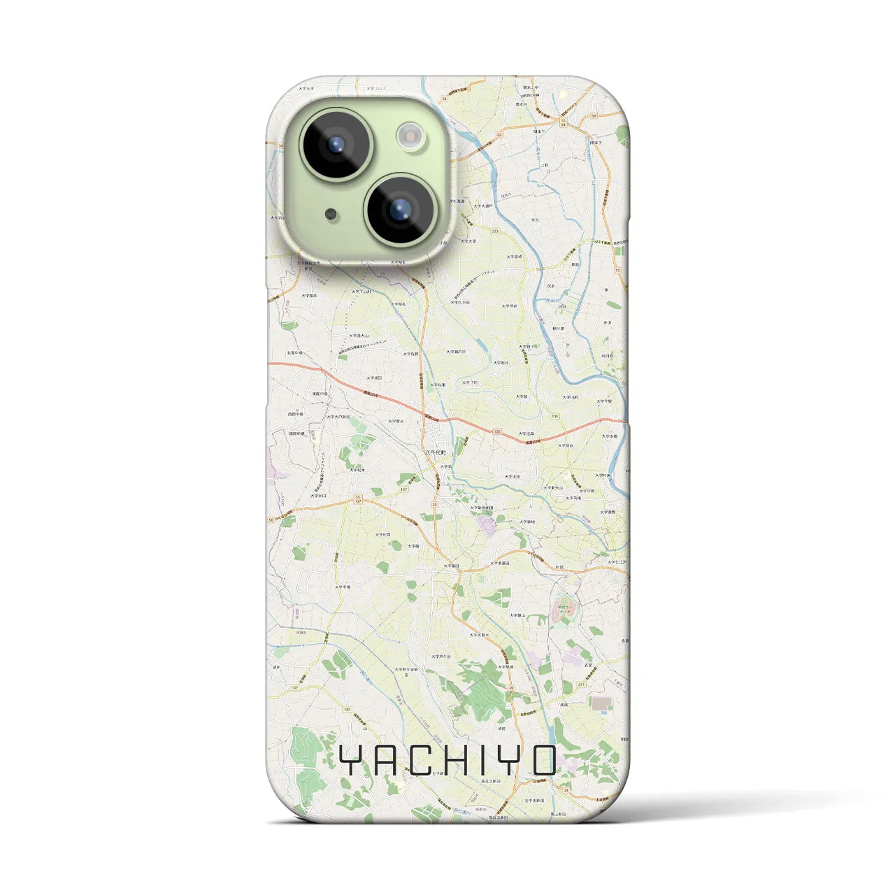 【八千代(茨城県)】地図柄iPhoneケース(バックカバータイプ)