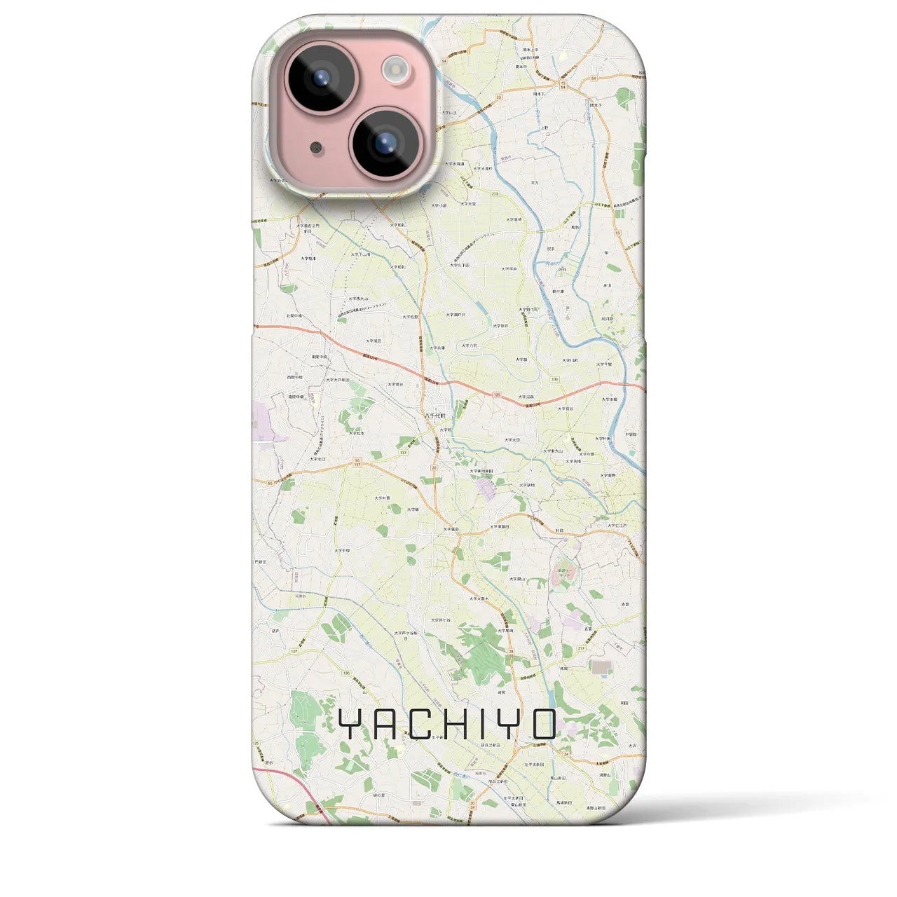 【八千代(茨城県)】地図柄iPhoneケース(バックカバータイプ)