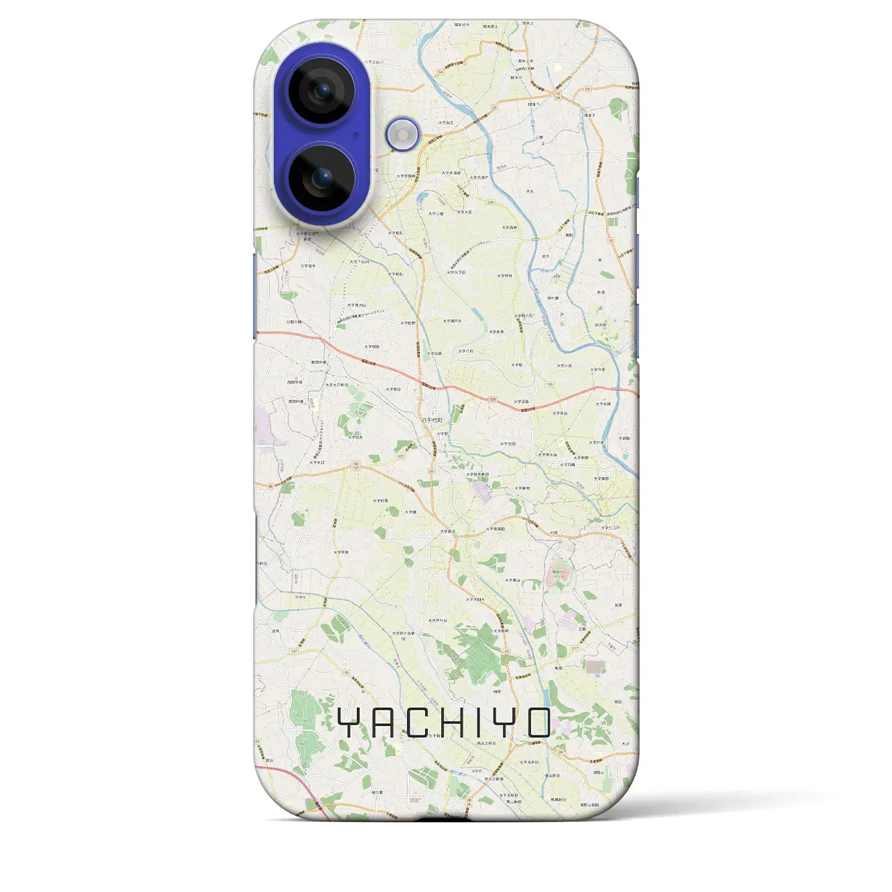 【八千代(茨城県)】地図柄iPhoneケース(バックカバータイプ)ナチュラル・iPhone 16 Pro Max 用
