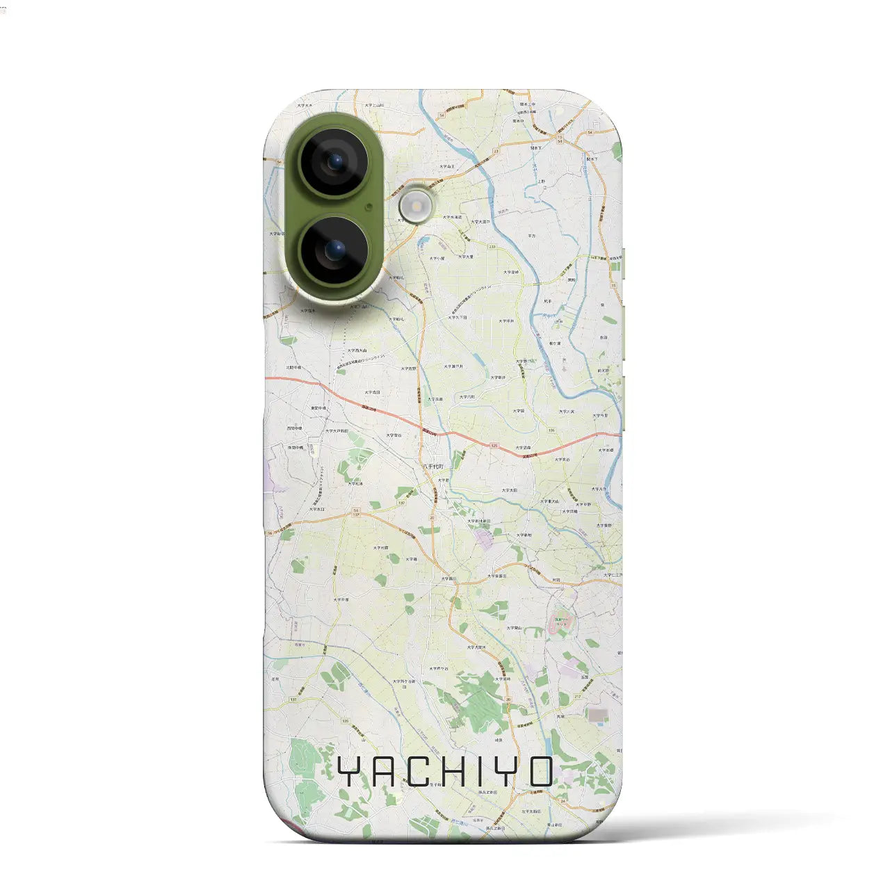 【八千代(茨城県)】地図柄iPhoneケース(バックカバータイプ)ナチュラル・iPhone 17 Pro Max 用