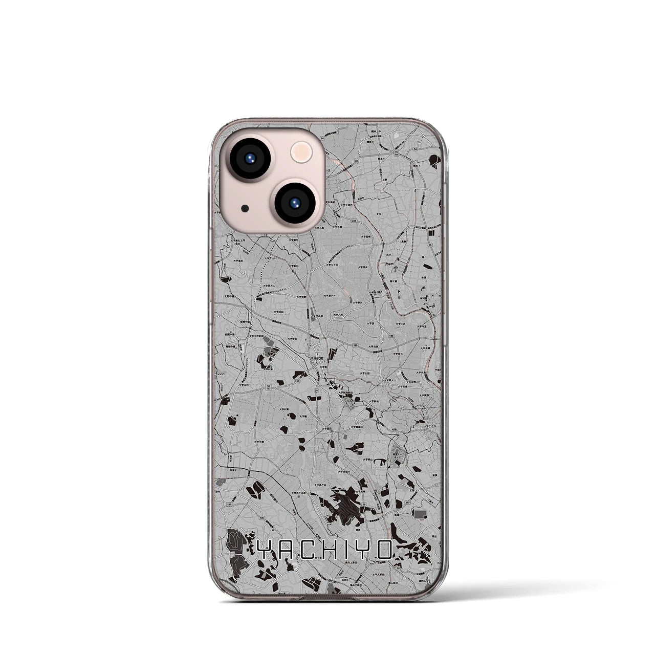 【八千代(茨城県)】地図柄iPhoneケース(クリアタイプ)