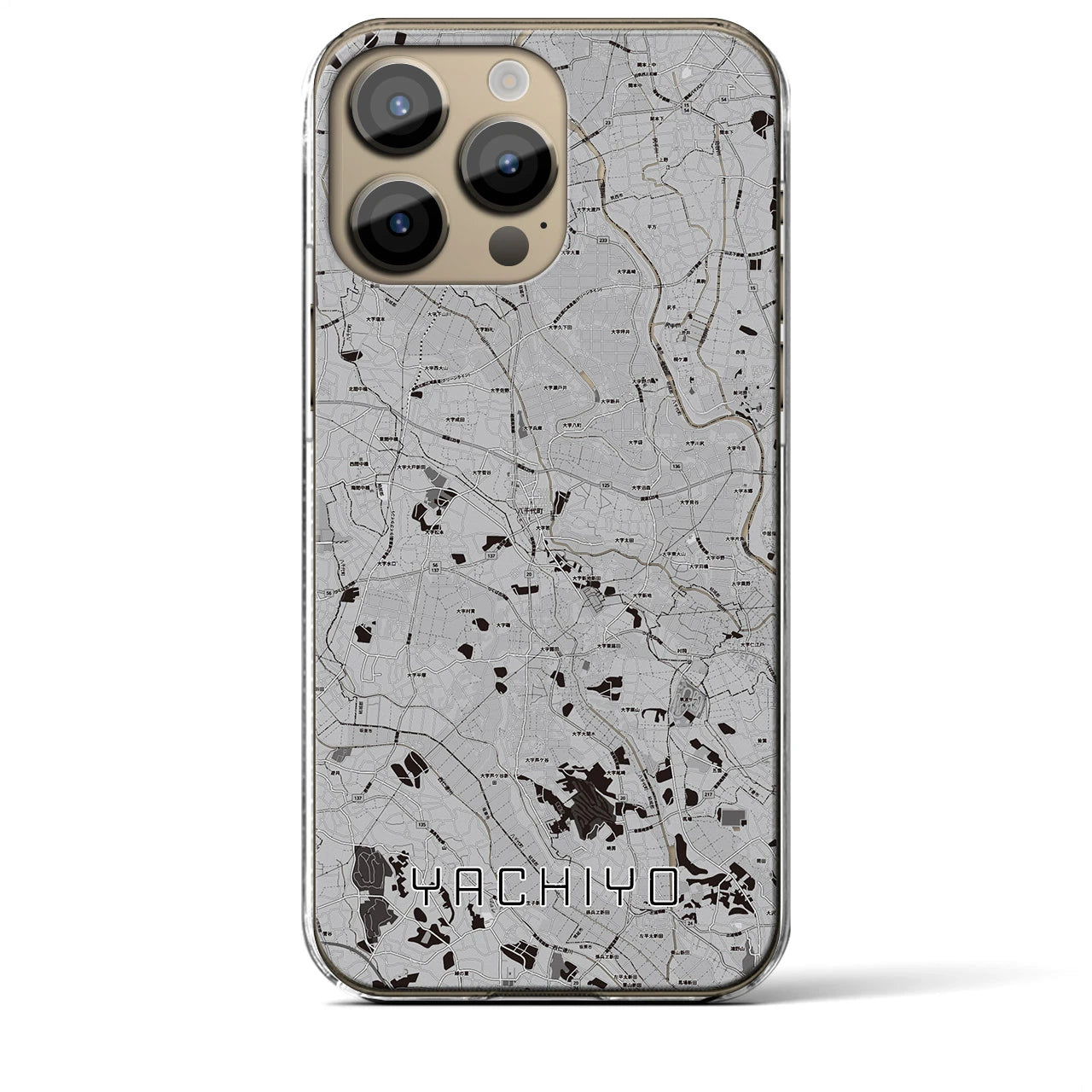 【八千代(茨城県)】地図柄iPhoneケース(クリアタイプ)