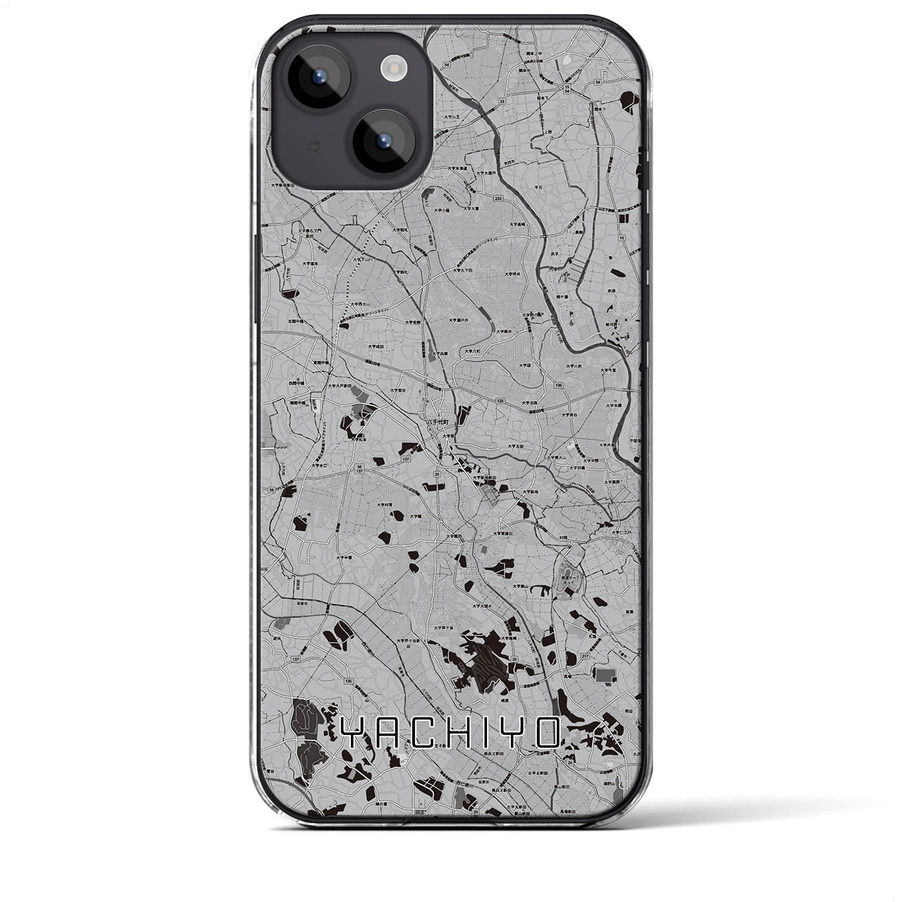 【八千代(茨城県)】地図柄iPhoneケース(クリアタイプ)