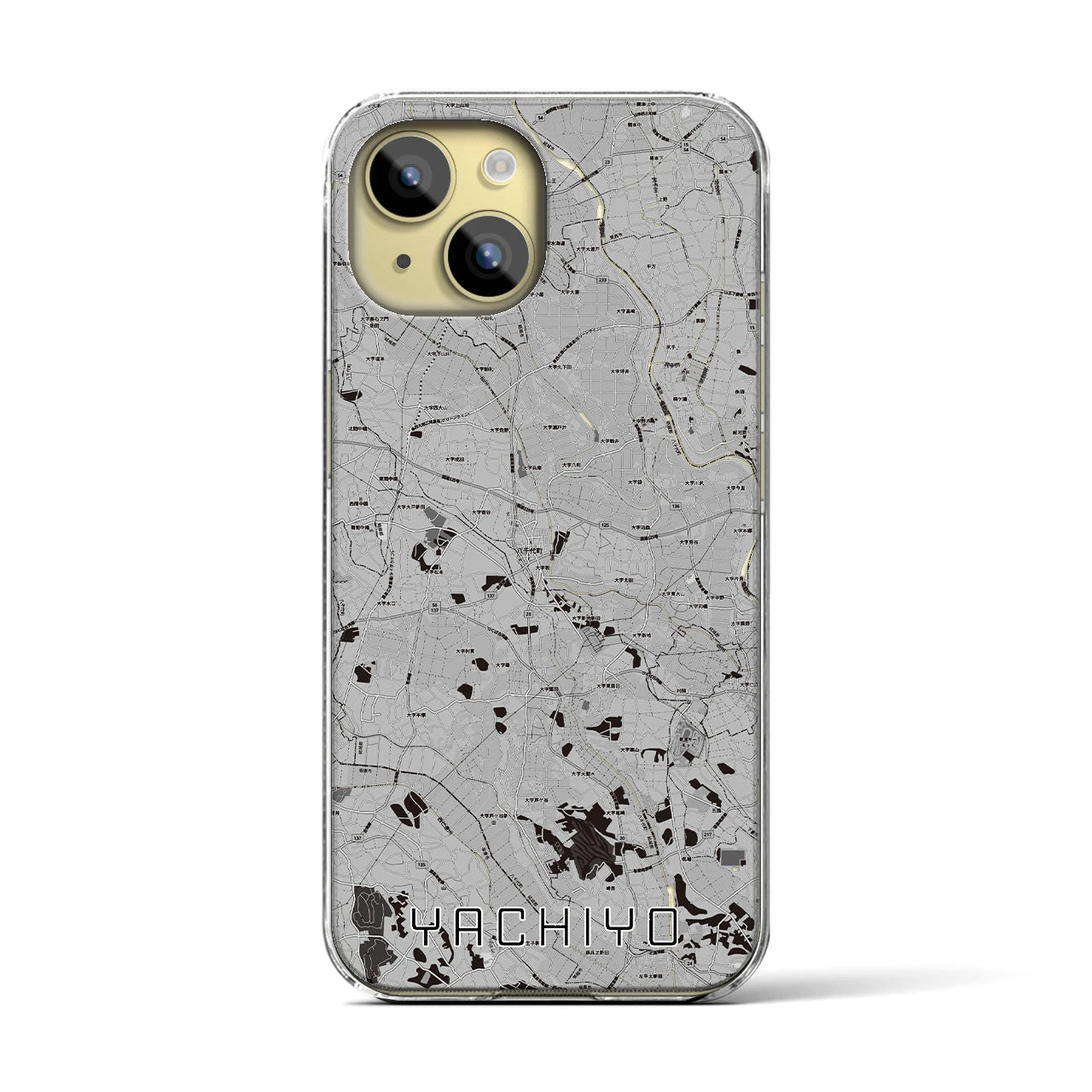 【八千代(茨城県)】地図柄iPhoneケース(クリアタイプ)