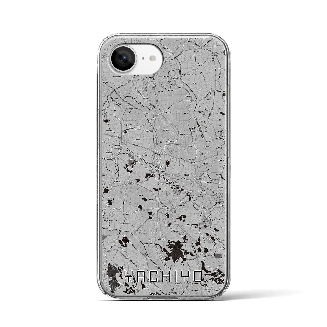 【八千代(茨城県)】地図柄iPhoneケース(クリアタイプ)