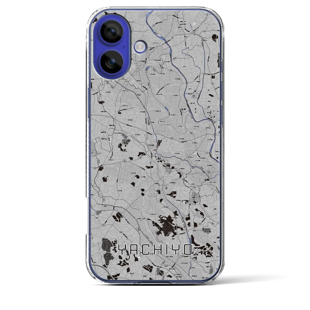 【八千代(茨城県)】地図柄iPhoneケース(クリアタイプ)