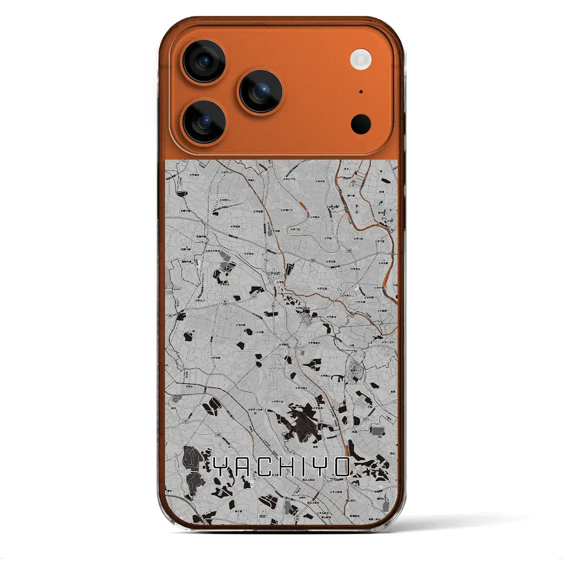 【八千代(茨城県)】地図柄iPhoneケース(クリアタイプ)