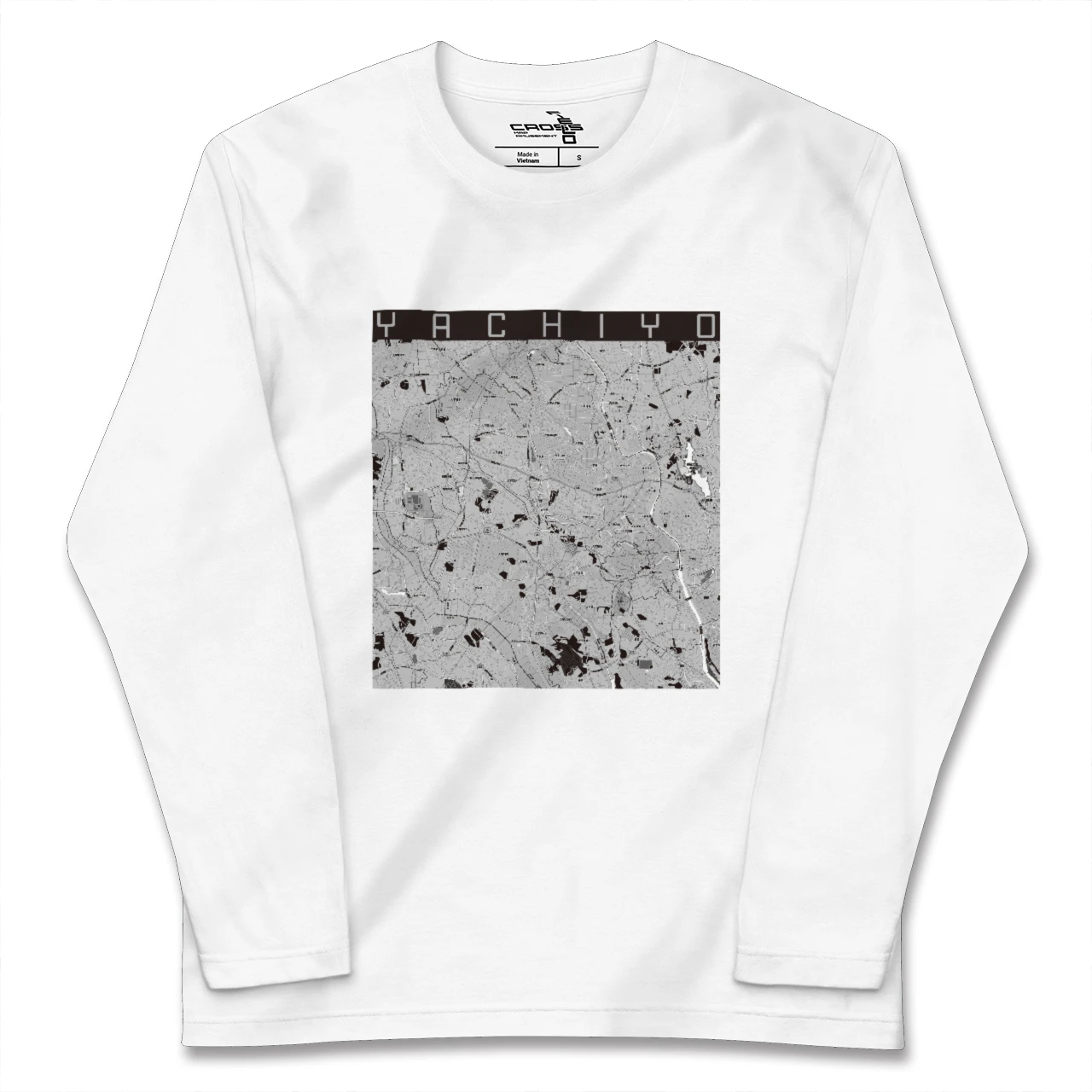 【八千代(茨城県)(茨城県)】地図柄ロングスリーブTシャツ