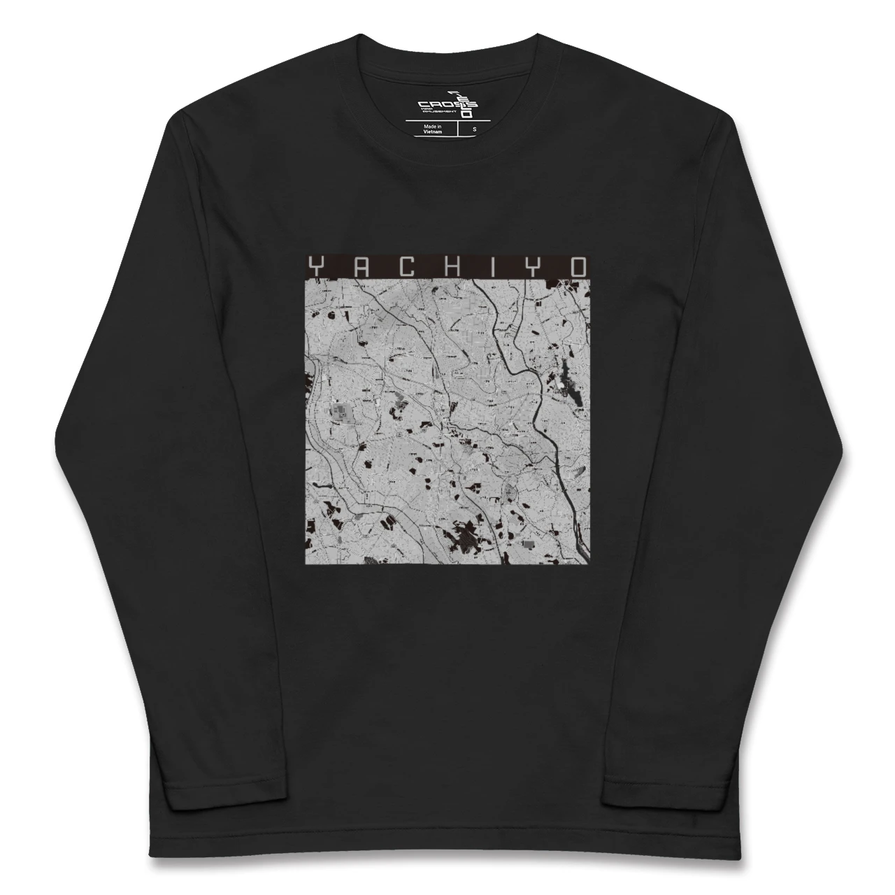 【八千代(茨城県)(茨城県)】地図柄ロングスリーブTシャツ