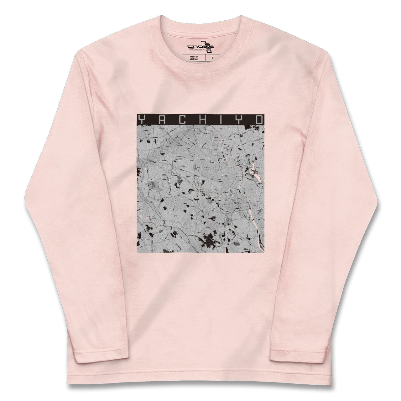 【八千代(茨城県)(茨城県)】地図柄ロングスリーブTシャツ