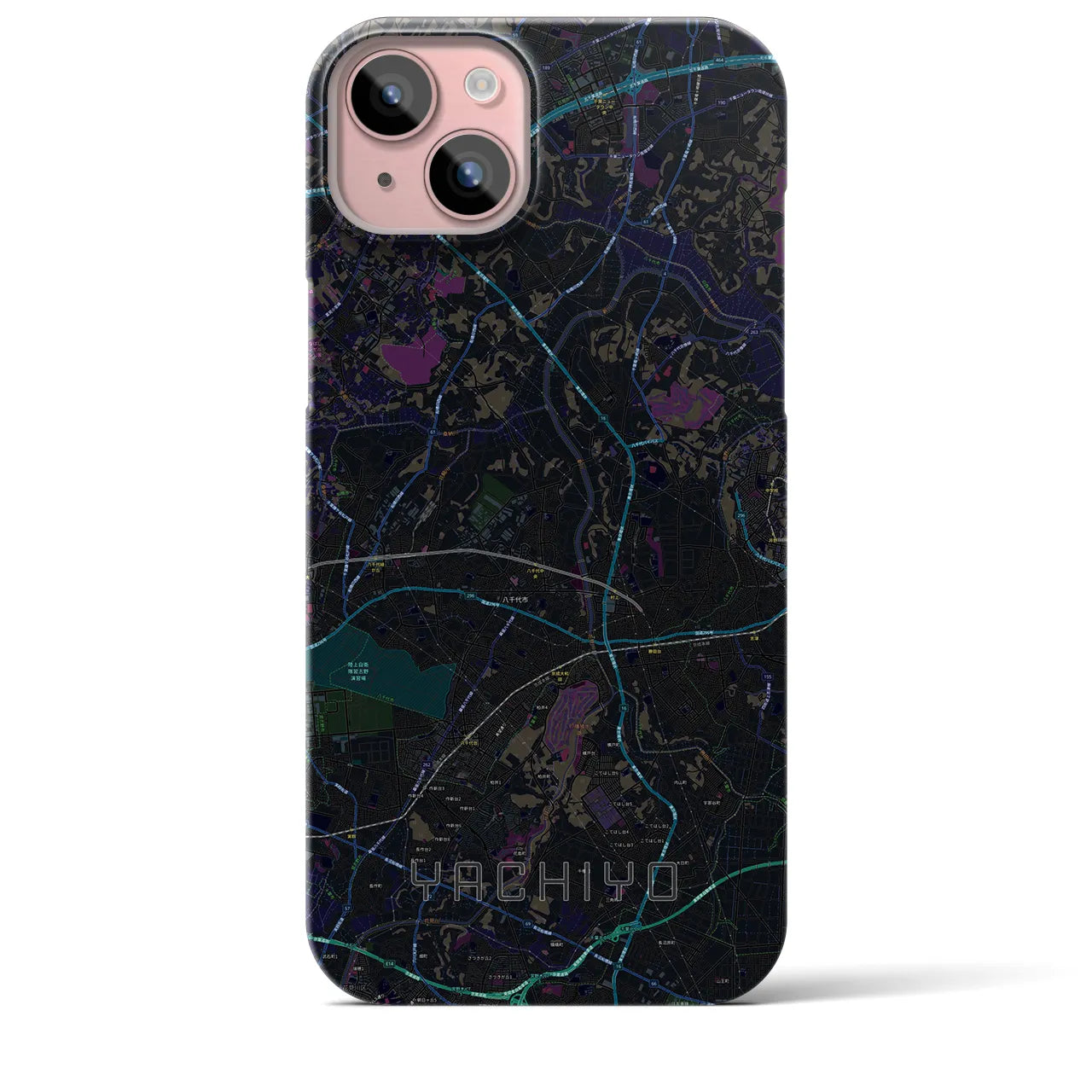 【八千代(千葉県)】地図柄iPhoneケース(バックカバータイプ)