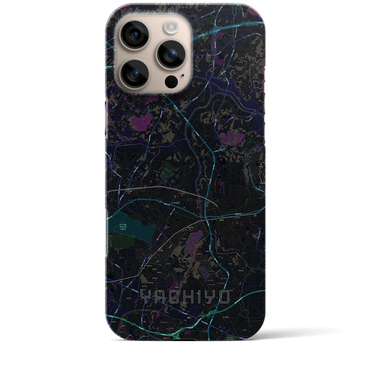 【八千代(千葉県)】地図柄iPhoneケース(バックカバータイプ)