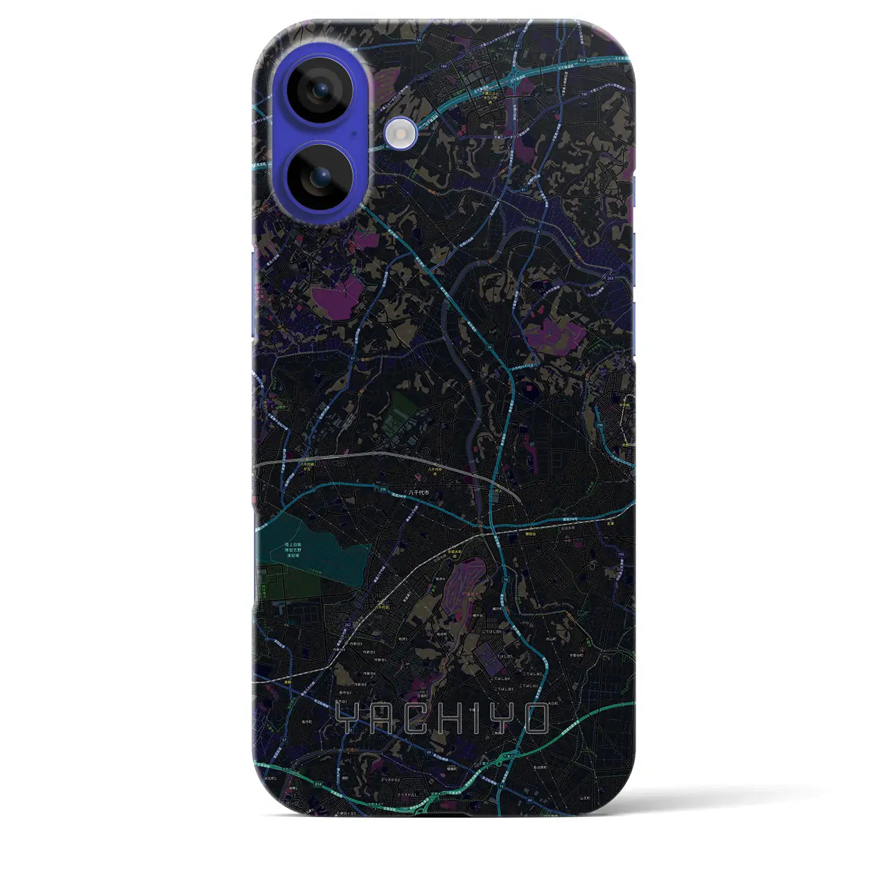 【八千代(千葉県)】地図柄iPhoneケース(バックカバータイプ)