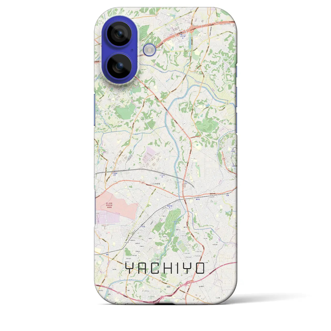 【八千代(千葉県)】地図柄iPhoneケース(バックカバータイプ)ナチュラル・iPhone 16 Pro Max 用