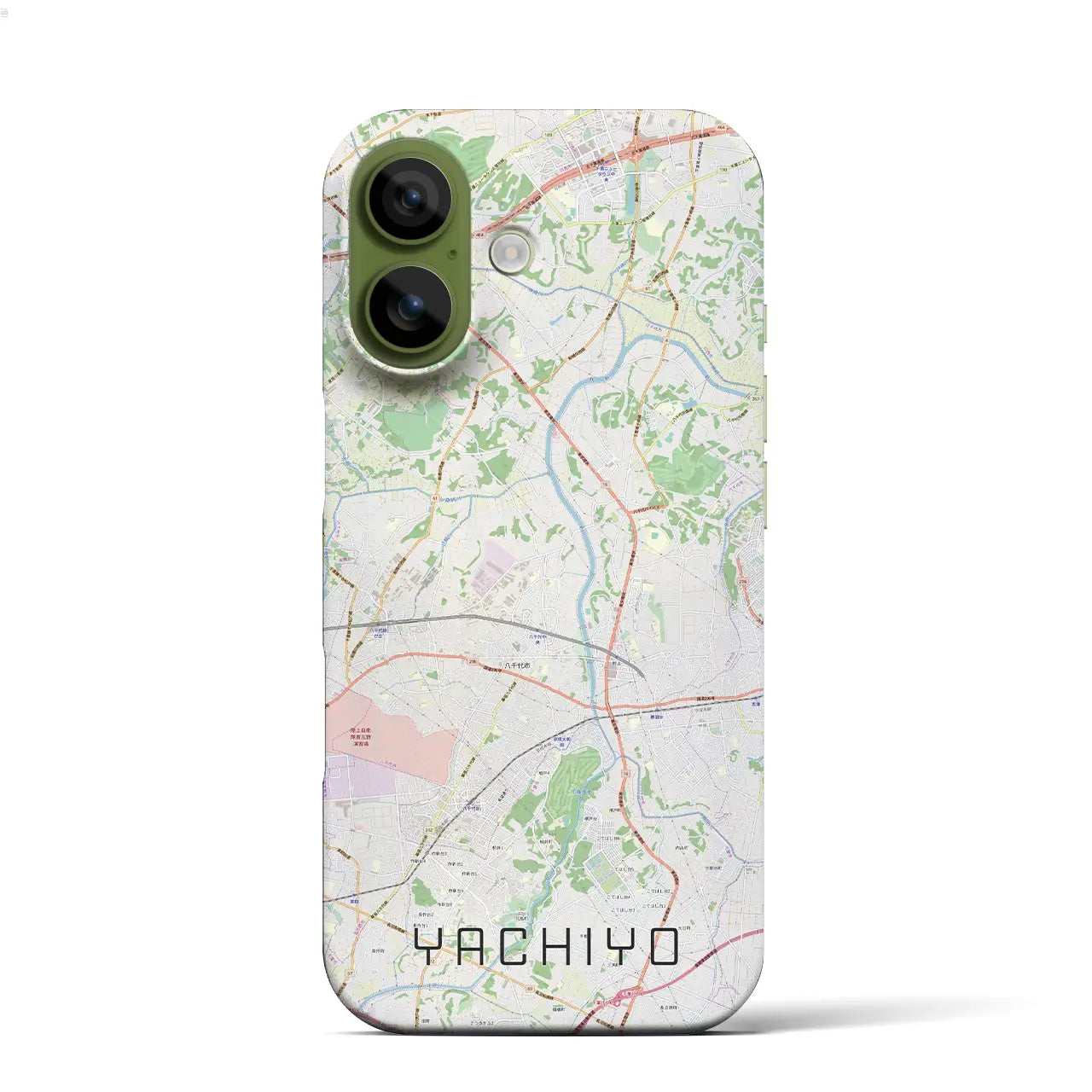【八千代(千葉県)】地図柄iPhoneケース(バックカバータイプ)ブラック・iPhone 17 Pro Max 用