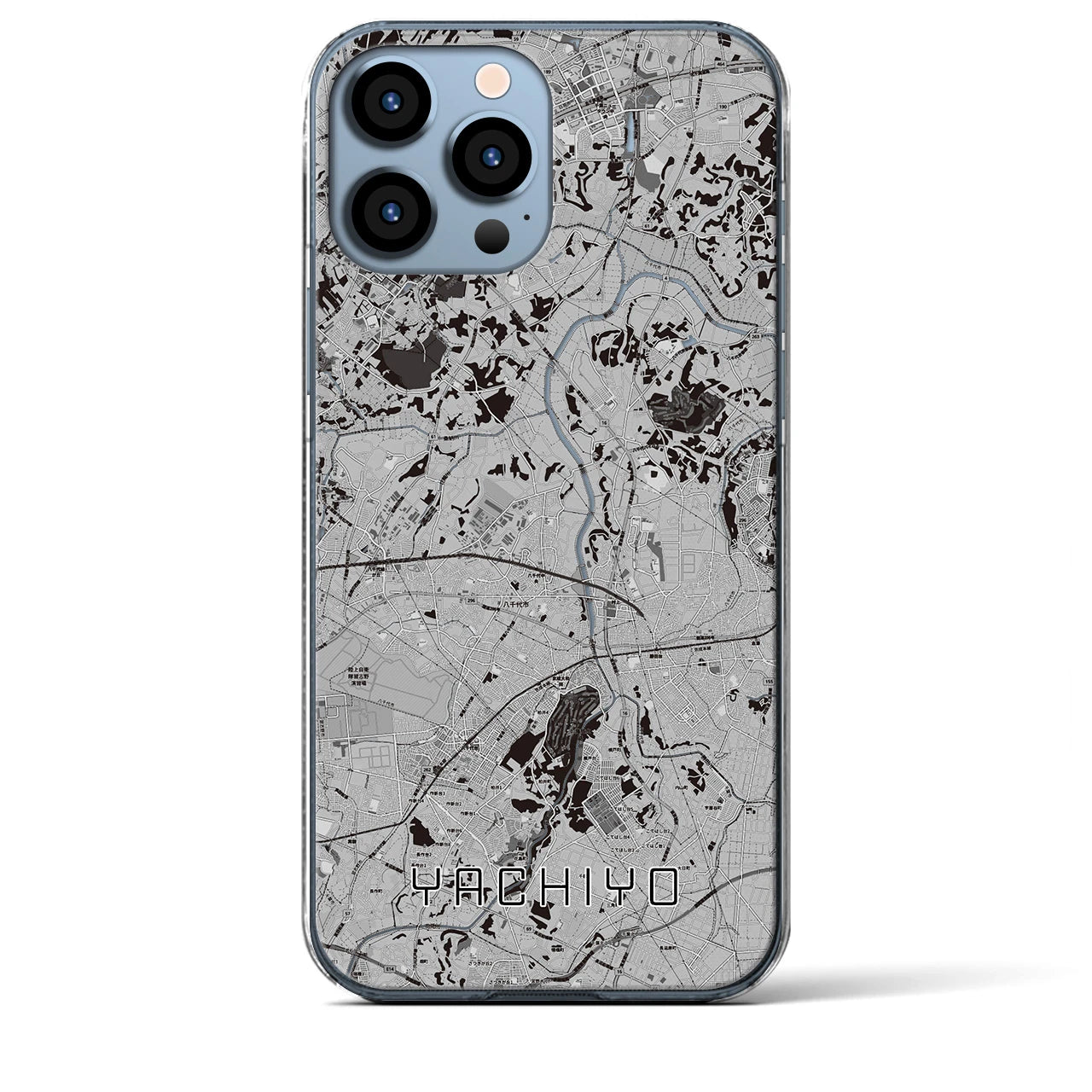 【八千代(千葉県)】地図柄iPhoneケース(クリアタイプ)