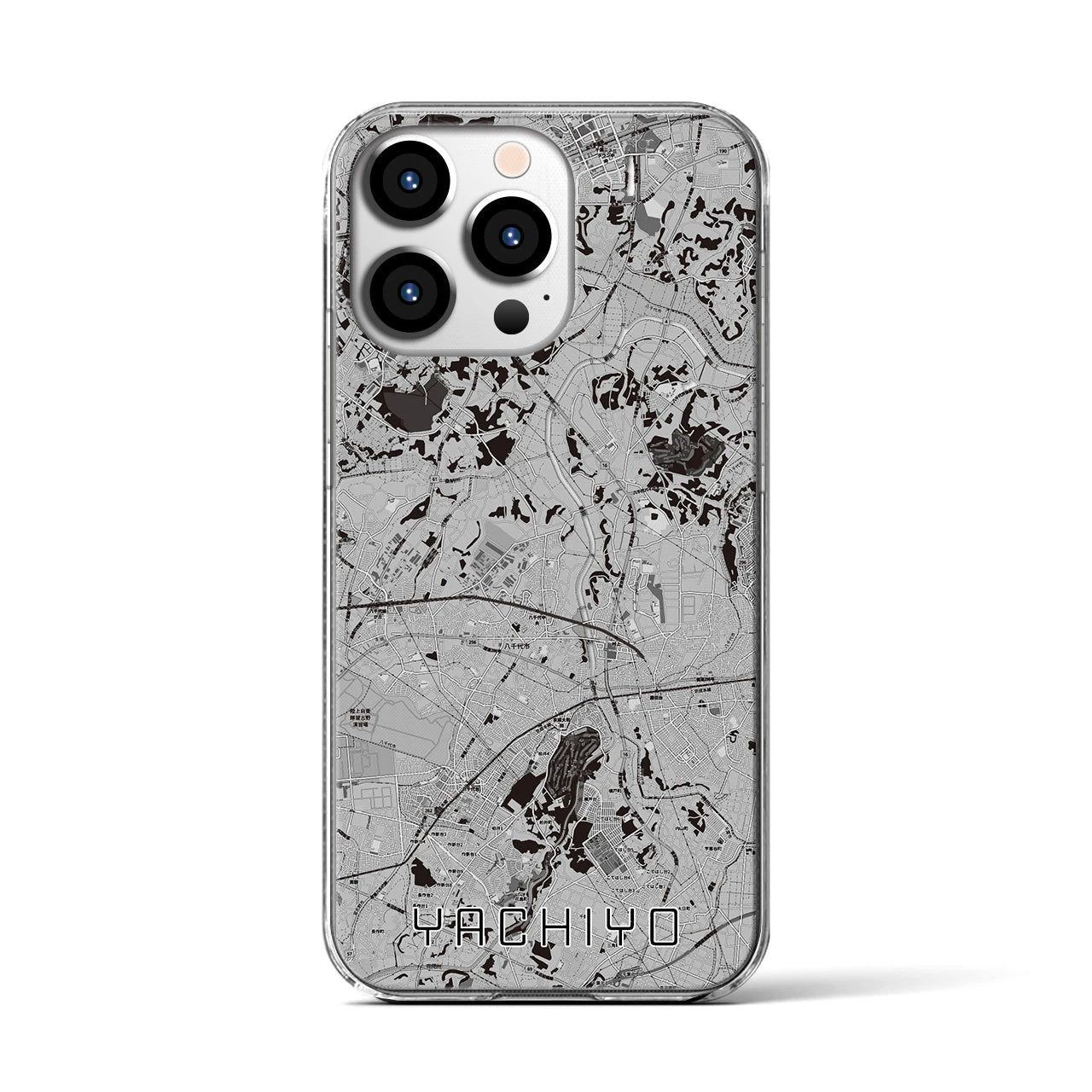 【八千代(千葉県)】地図柄iPhoneケース(クリアタイプ)