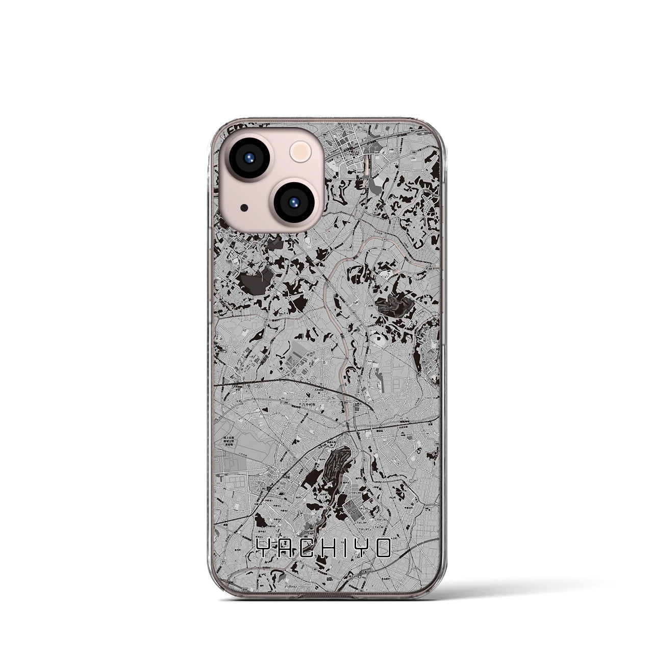 【八千代(千葉県)】地図柄iPhoneケース(クリアタイプ)