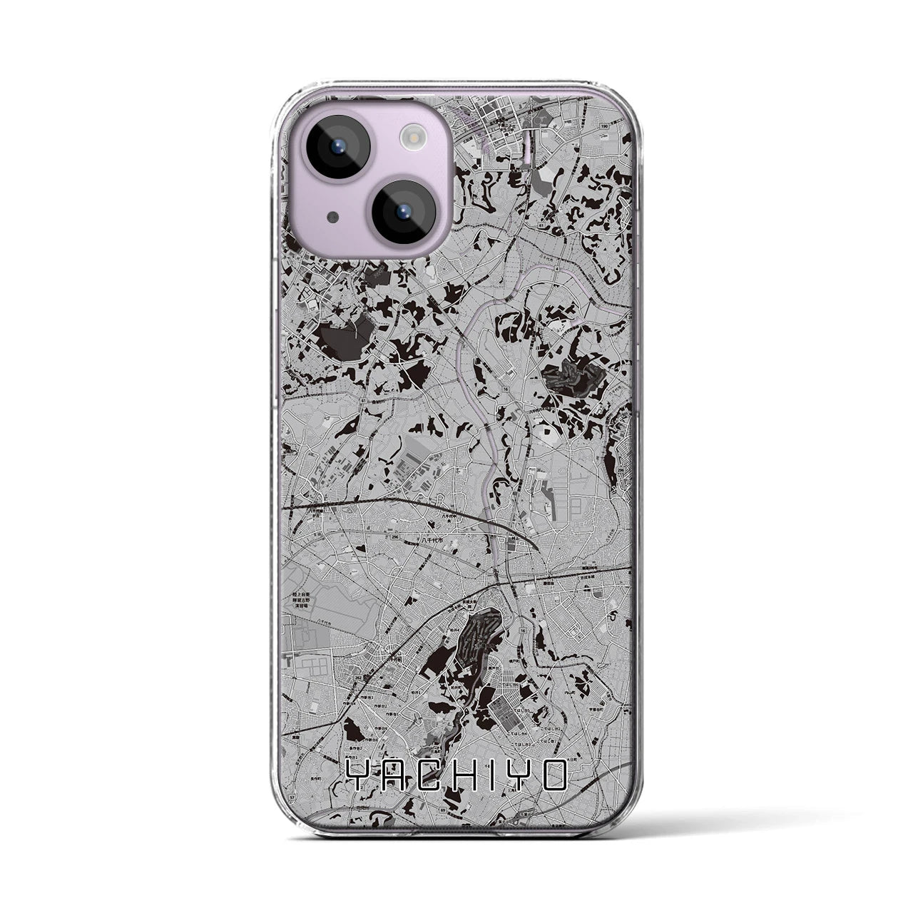 【八千代(千葉県)】地図柄iPhoneケース(クリアタイプ)