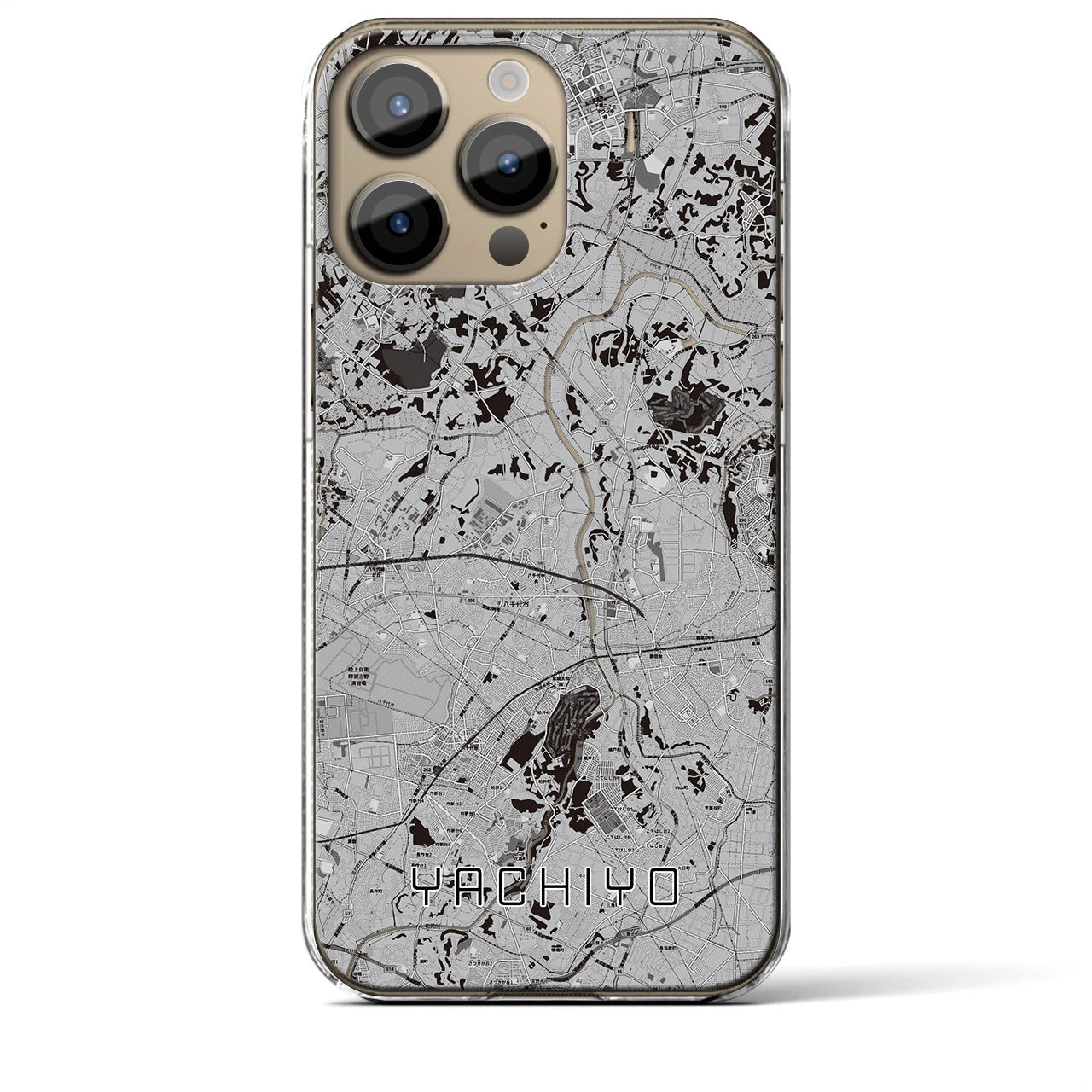 【八千代(千葉県)】地図柄iPhoneケース(クリアタイプ)