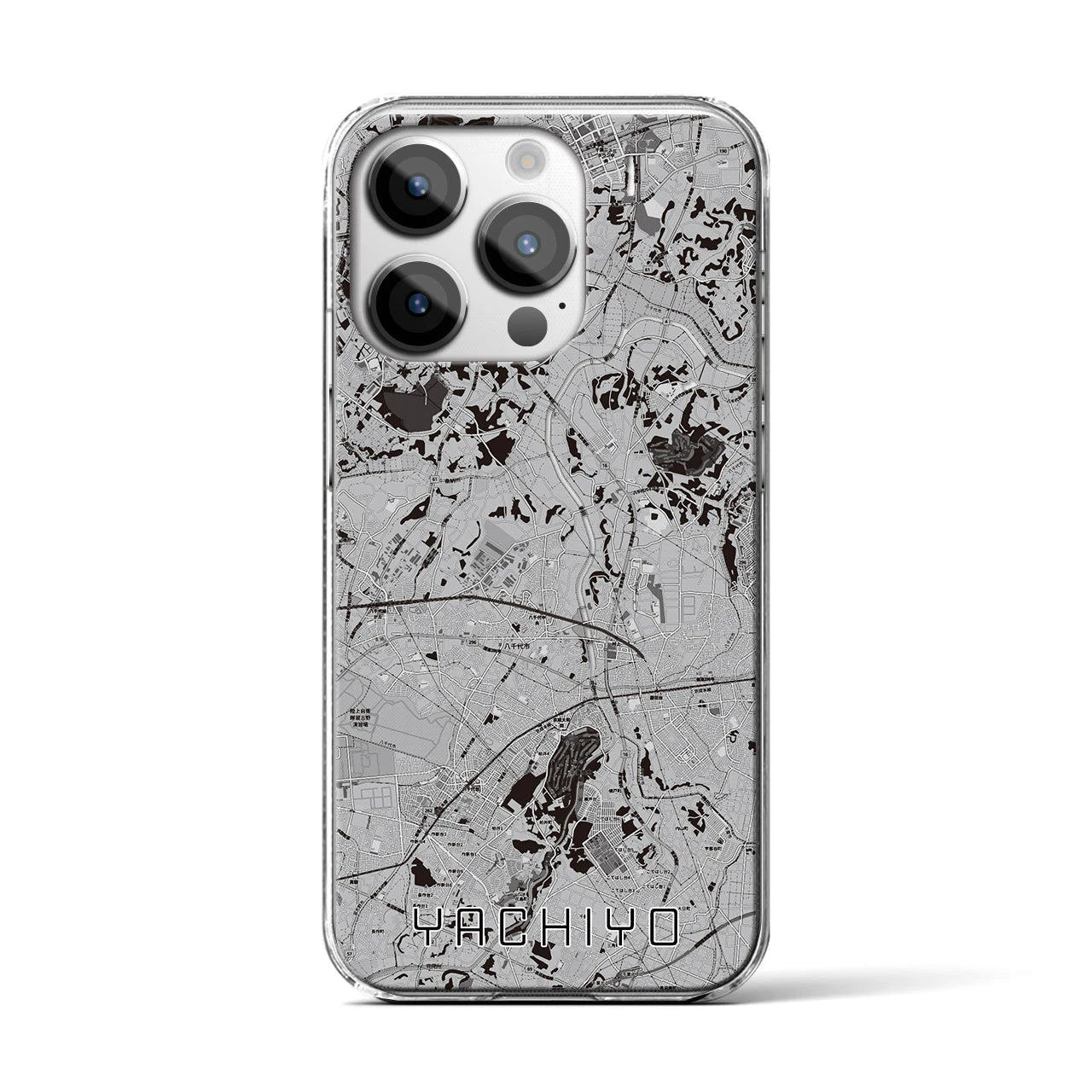 【八千代(千葉県)】地図柄iPhoneケース(クリアタイプ)