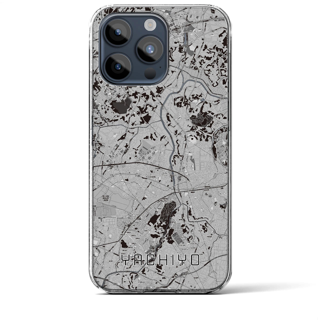 【八千代(千葉県)】地図柄iPhoneケース(クリアタイプ)