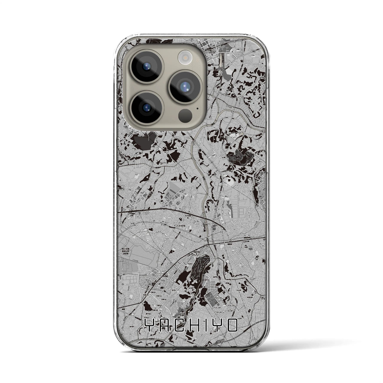 【八千代(千葉県)】地図柄iPhoneケース(クリアタイプ)