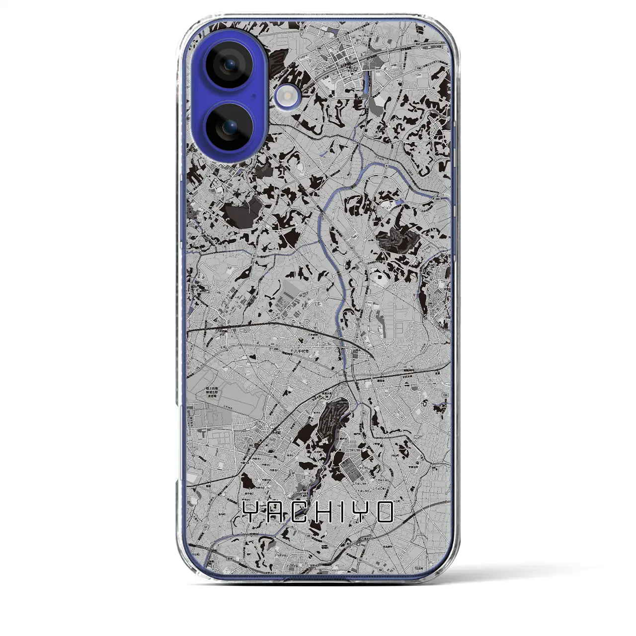 【八千代(千葉県)】地図柄iPhoneケース(クリアタイプ)