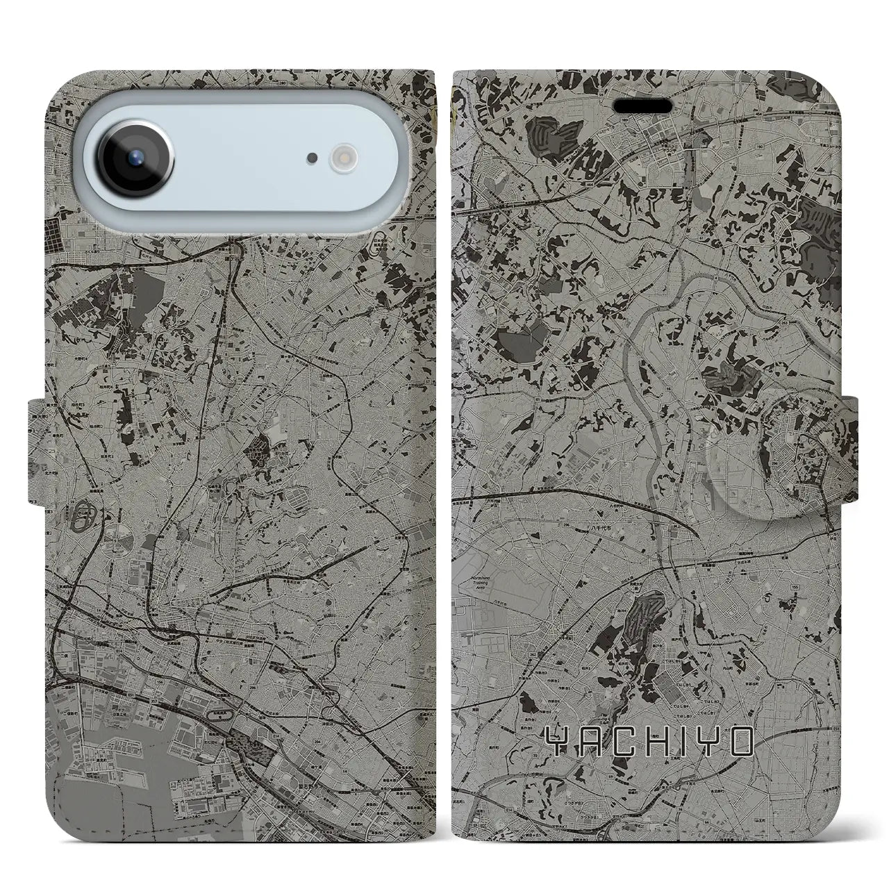 【八千代(千葉県)】地図柄iPhoneケース(手帳タイプ)