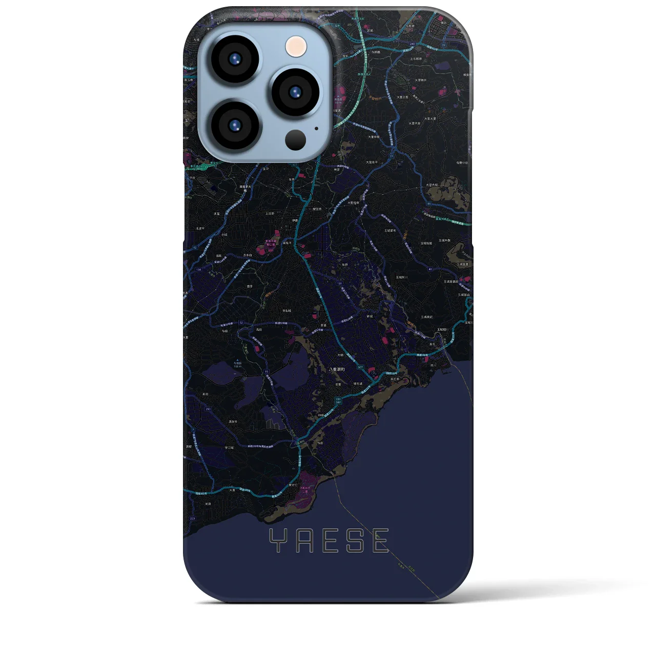 【八重瀬(沖縄県)】地図柄iPhoneケース(バックカバータイプ)
