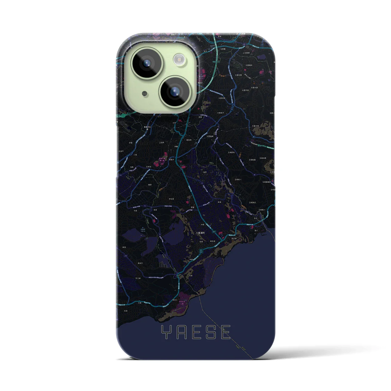 【八重瀬(沖縄県)】地図柄iPhoneケース(バックカバータイプ)