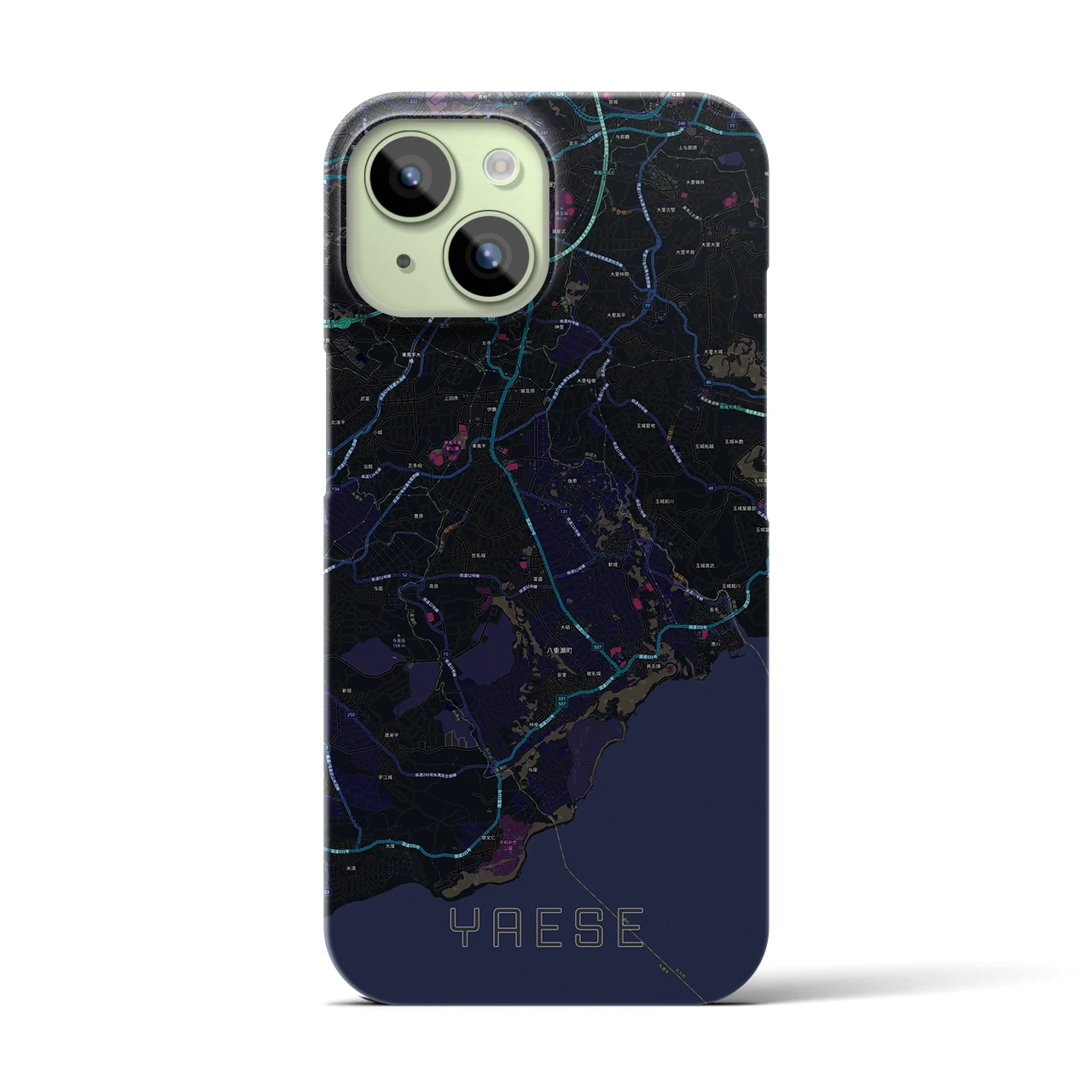 【八重瀬(沖縄県)】地図柄iPhoneケース(バックカバータイプ)