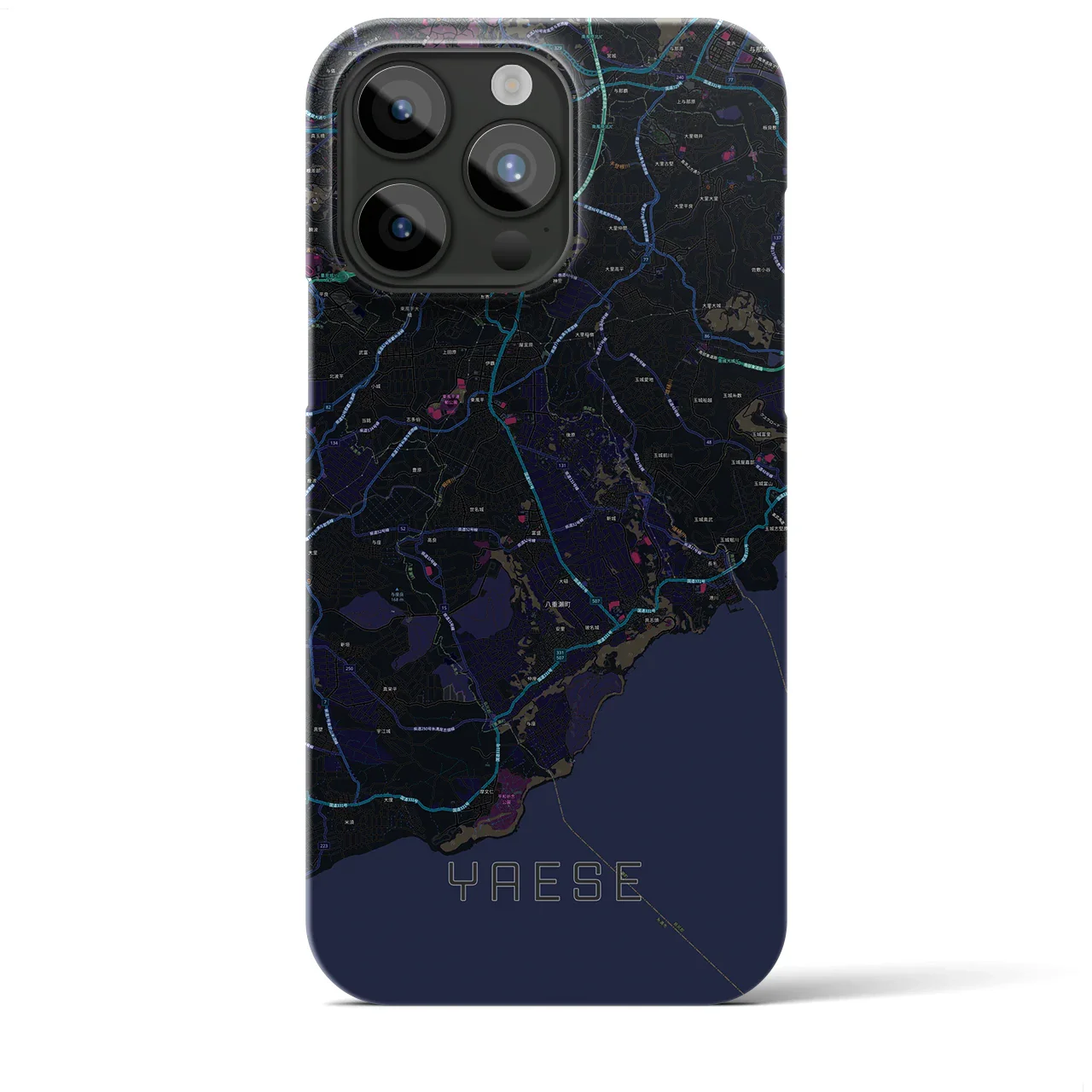 【八重瀬(沖縄県)】地図柄iPhoneケース(バックカバータイプ)
