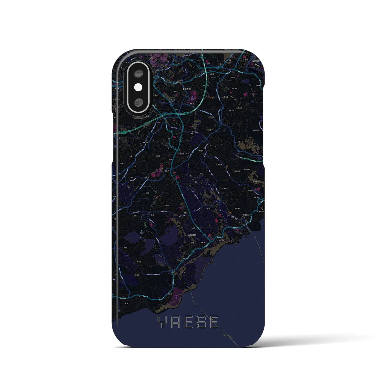 【八重瀬(沖縄県)】地図柄iPhoneケース(バックカバータイプ)