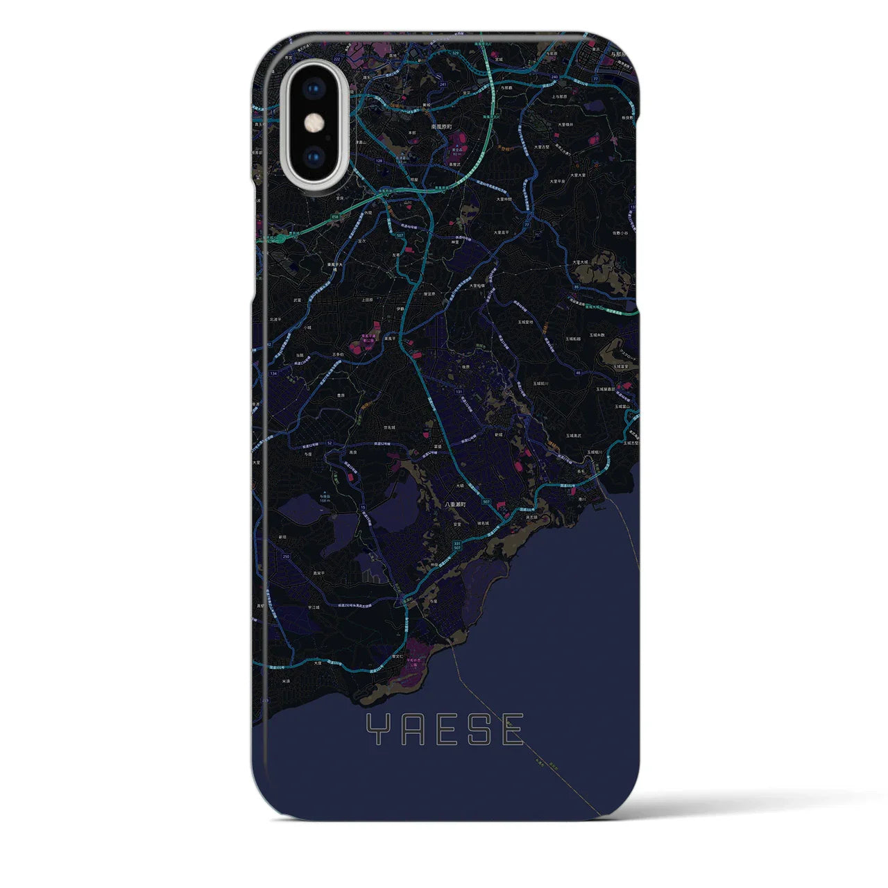 【八重瀬(沖縄県)】地図柄iPhoneケース(バックカバータイプ)