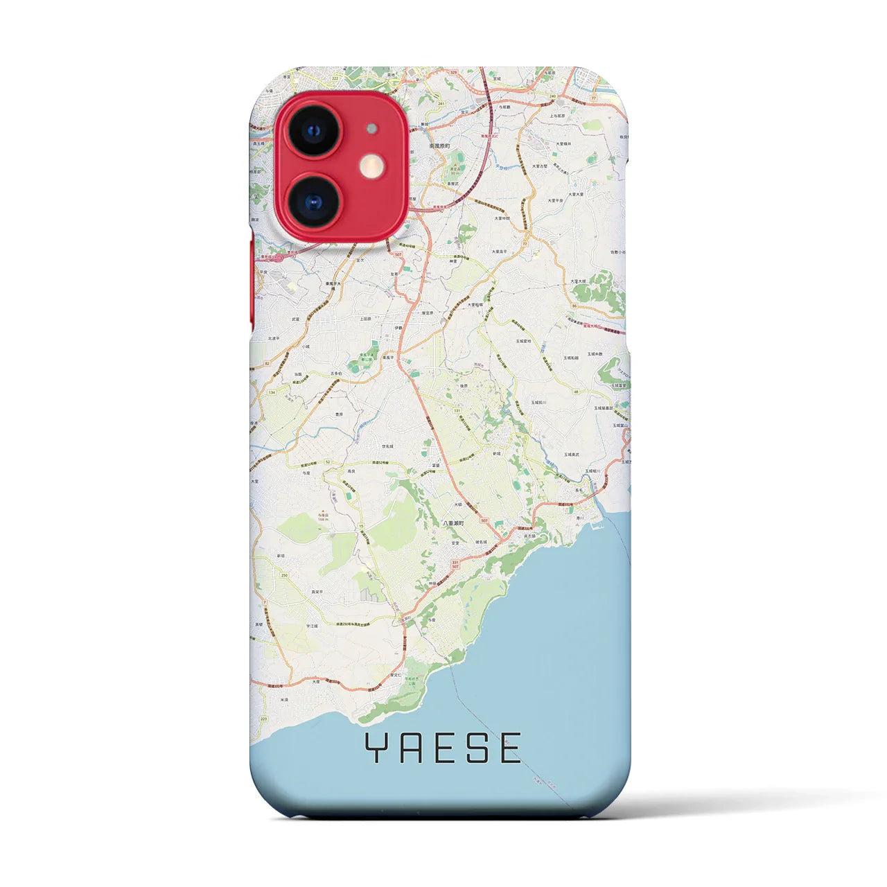 【八重瀬(沖縄県)】地図柄iPhoneケース(バックカバータイプ)