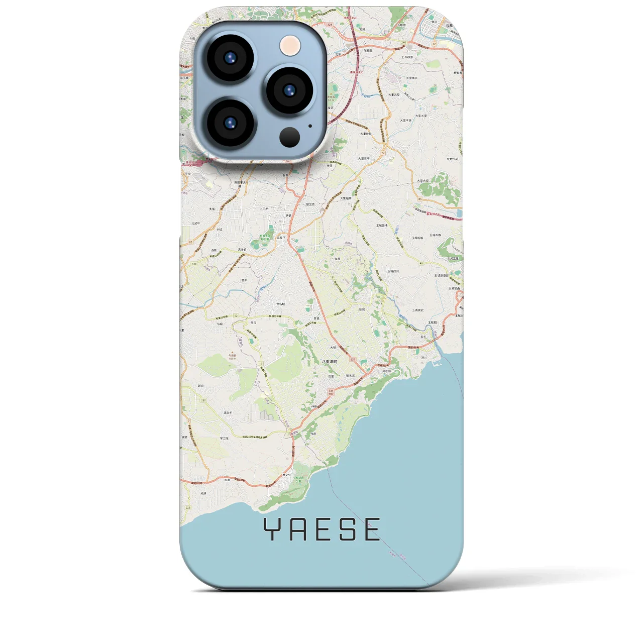 【八重瀬(沖縄県)】地図柄iPhoneケース(バックカバータイプ)