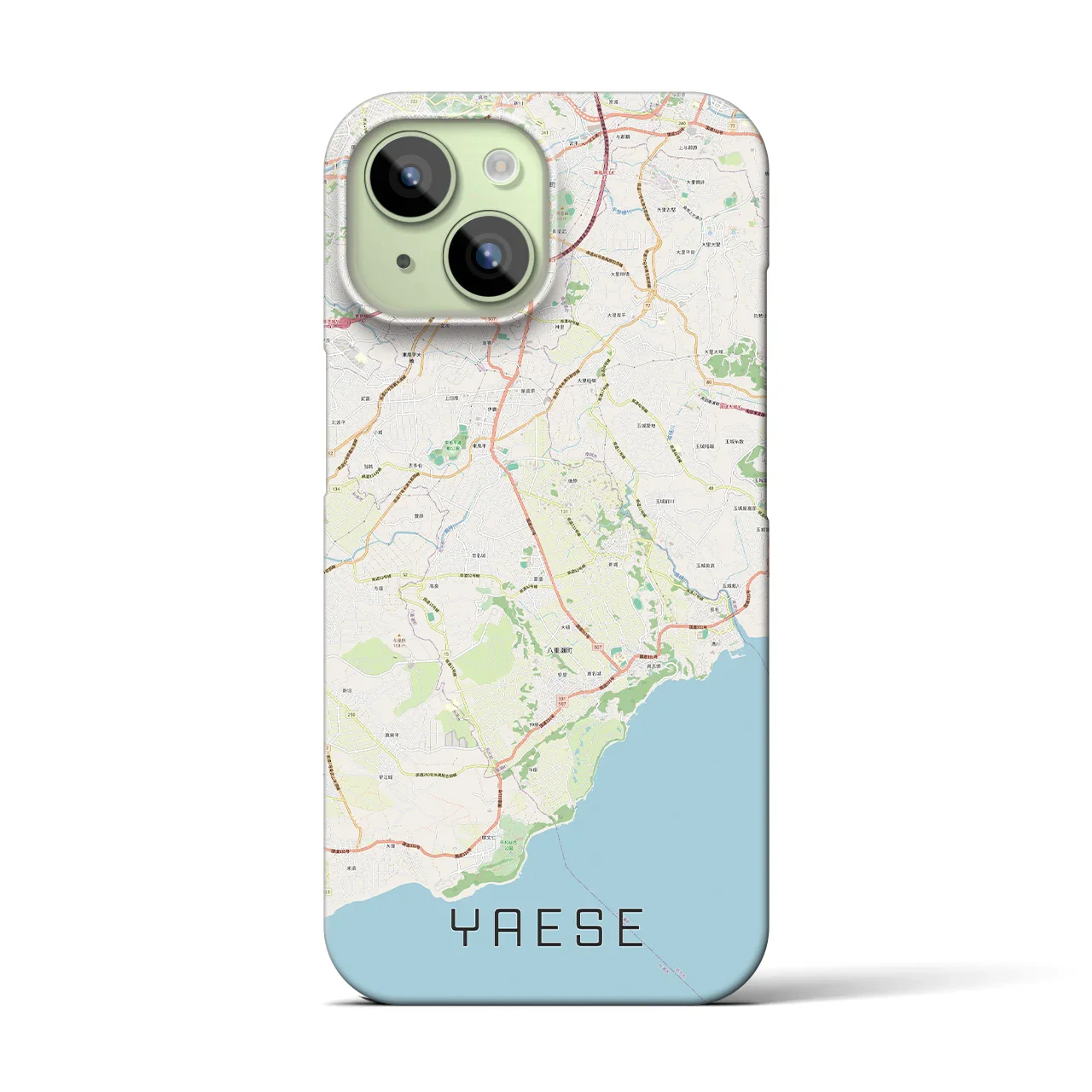 【八重瀬(沖縄県)】地図柄iPhoneケース(バックカバータイプ)